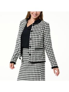 NWT G by Giuliana Black Label Timeless Jacket Houndstooth Size Small